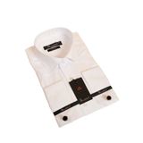 Dicotto Beyaz 8 Drop Ekstra Uzun Kol Dar Kesim Micro Kumaş Kol Düğmeli Slim Fit Erkek Gömlek - 197-1