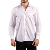 Dicotto Beyaz Büyük Beden Rahat Kesim Cepli Uzun Kol Regular Fit Erkek Gömlek - 150-1 - 2XL