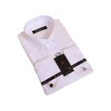 Dicotto Beyaz Dar Kesim Micro Kumaş Kol Düğmeli Slim Fit Erkek Gömlek - 201-1 001 beyaz