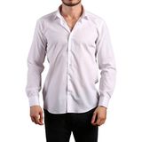 Dicotto Beyaz Dar Kesim Slim Fit Uzun Kol Düz Renk Erkek Gömlek - 151-1 - XS