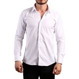 Dicotto Beyaz Ekstra Dar Kesim Likralı Esnek Micro Kumaş Kol Düğmeli Slim Fit Erkek Gömlek - 195-1 - XS