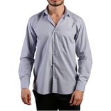 Dicotto Gri Büyük Beden Rahat Kesim Cepli Uzun Kol Regular Fit Erkek Gömlek - 150-2 - 4XL