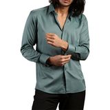 Dicotto Haki Yeşil Dar Kesim Micro Kumaş Kol Düğmeli Slim Fit Erkek Gömlek - 201-19 - XS