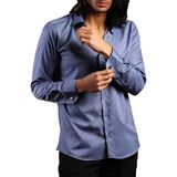Dicotto Indigo Dar Kesim Micro Kumaş Kol Düğmeli Slim Fit Erkek Gömlek - 201-5 - XL - İndigo