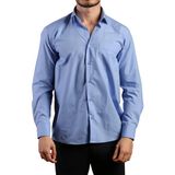 Dicotto Koyu Mavi Büyük Beden Rahat Kesim Cepli Uzun Kol Regular Fit Erkek Gömlek - 150-23 - 4XL - Mavi - Koyu Mavi