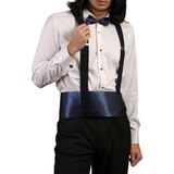 Dicotto Lacivert Taş Düğmeli Krem Ata Yaka Kol Düğmeli Slim Fit Gömlek