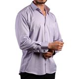 Dicotto Lila Rahat Kesim Micro Kumaş Kol Düğmeli Regular Fit Erkek Gömlek - 190-3 - 2XL