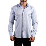 Dicotto Mavi 8 Drop Ekstra Uzun Kol Dar Kesim Micro Kumaş Kol Düğmeli Slim Fit Erkek Gömlek - 197-4 - XL
