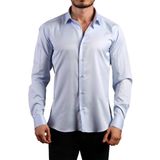 Dicotto Mavi 8 Drop Ekstra Uzun Kol Dar Kesim Micro Kumaş Kol Düğmeli Slim Fit Erkek Gömlek - 197-4