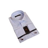 Dicotto Mavi Dar Kesim Micro Kumaş Kol Düğmeli Slim Fit Erkek Gömlek - 201-4