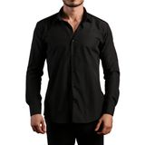 Dicotto Siyah Dar Kesim Slim Fit Uzun Kol Düz Renk Erkek Gömlek - 151-20