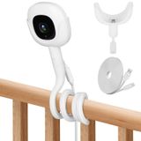 Didalo Flex Bebek Monitörü Şarj Cihazı Montajı, C Tipi Şarj Portlu Nanit Pro Bebek Monitörü ile Uyumlu Konektör montajı ve 10FT Güç Kablosu, Alet veya Duvar Hasarı Olmadan Bebek Kamera Montajı (Kamera Dahil