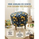 Diday Zürafa Puf F Puf Koltuk Puff Dekoratif Şık Fonksiyonel Tabure Moderndesenli Silindir Dijital Baskılı Renkli Bench Dekoratif Bohem Doğal Gürgen Ayaklı Çok Amaçlı Bahçe Ev Balkon - 40 x 40 x 40