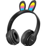Dididache Yeni P47R Işıklı Bluetooth Kulaklık Başa Takılan Tavşan Kulaklı Cep Telefonu Kablosuz Oyun Öğrenci Çocuk Kulaklığı (Yurt Dışından) - Siyah