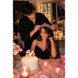 Didosh Party House Birthday Queen Taç ve Kuşak Seti Pembe Taşlı – Doğum Günü Tacı ve Kuşağı Parti Aksesuarı