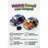 Die-Cast Metal Model Araba Kelebek Desenli Açılabilir Kapılı Mini Klasik Oyuncak Araba 9.7 cm