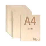 Die Grup 10 Adet 3mm Kontrplak Levha, A4 Kontrplak, 30 x 21 cm Ahşap Levha El Işi, Ahşap Levhalar Dıy Ahşap Işleri, Lazer Işleme, Alev Gravür, Maket, Dekorasyon, Resim (A4-300X210*3MM)