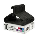 Die Grup 10 Adet Slim Plastik Elbise Askısı, Gardrop Için Alan Tasarruflu Pantolon Gömlek Ceket Etek Askısı, Kıyafet Askısı, 39.5 cm x 17.5 cm (10, Siyah) - Renkli