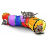 Die Grup 130 cm Gökkuşağı Desenli S Şeklinde Kedi Tüneli
