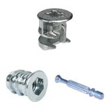 Die Grup 15/18 mm Çelik Dübelli Mobilya Bağlantı Elemanı 20 Adet Set - 00-Siyah - Beyaz