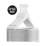 Die Grup 24 Adet Ahşap Görünümlü Plastik Elbise Askısı, Dayanıklı ve Modern Depolama Çözümü - Çok Renkli