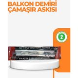 Die Grup 25X60 cm Çamaşır Askılığı Kare Balkon Demiri Için Dayanıklı Tasarım
