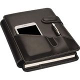 Die Grup 2k 5284 Ajanda Tarihsiz Kareli 17X24 Ajanda Defter 160 Yaprak Ivory Kağıt Suni Deri Telefon Kılıflı Mekanizmalı Hesap Makineli Organizer, Siyah
