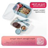 Die Grup 3 Bölmeli Sızdırmaz Beslenme Kabı - 920 ml + 40 ml Sosluk - Adaçayı