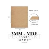 Die Grup 3 mm 15X15 Mdf Plaka (10 Adet) - Hobi, Maket, Ahşap El Sanatları Için Uygun (10`lu Paket)
