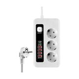 Die Grup 3500W Akım Korumalı Çoklu Priz - 3 Priz Girişi, 2 Type-C + 4 USB Port, Pd 18W Hızlı Şarj, Açma/kapama Anahtarı, 2 Metre Kablolu Uzatma Prizi - Ahşap - Bej - Siyah