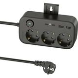 Die Grup 3'lü Priz + 4 USB (2 Type-C + 2 Usb-A) Çoklayıcı | Duvara Monte Edilebilir, Aç/kapa Anahtarı, Akım & Kısa Devre Koruma, Yüksek Güç - Renkli - 1
