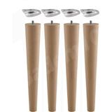 Die Grup (4'lü Set) Ahşap Sehpa Ayak Takımı 50 cm Zigon Puf Tabure Ayağı Masa Ayakları Açılı Bağlantı Aparatı Dahil