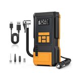 Die Grup 6000MAH Taşınabilir Hava Pompası - 150 Psı Dijital Kompresör, 12V Çakmaklık ve Şarjlı Kablosuz Lastik Şişirme Pompası (Araç, Motosiklet, Bisiklet)
