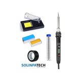 Die Grup 80W LCD Ekranlı Isı Ayarlı Kalem Havya Sıcaklık Ayarlanabilir Lehim Makinası Lehim Stand Bant Pasta - 1 - 00-Siyah - Beyaz