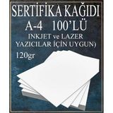 Die Grup A4 Sertifika Kağıdı Kalın 100 Adet Gramajlı Fotokopi Kağıdı 120 gr Tüm Yazıcılara Uyumlu 21X29.7 cm Kalın Baskı Kağıdı