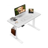 Die Grup Adornist - Yüksekliği Ayarlanabilir Ergonomik Bilgisayar & Çalışma Masası - Tek Motorlu (2 Hafızalı) (Beyaz, 120 * 60) - 10*10 CM - Renkli