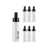 Die Grup Afracam 10 ml Metal Kapaklı Damlalık Dropper Şişesi Serum 10 cc Cam Şişe 6 Adet (Siyah Kapak, Şeffaf)