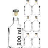 Die Grup Afracam 200 ml Yassı Şeffaf Cold Brew Şişesi Kapaklı 200 cc Soğuk Kahve Cam Şişe 6 Adet (6, Sentetik (Tıpa) Gri) - Dibek kahvesi
