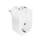 Die Grup Akım Korumalı Tekli Duvar Prizi, Akim Korumali Priz, 1x Priz, 1x Usb, 2x Type-C, 3680W Güç, 16A Akım ve Kısa Devre Koruması, Isıya Dayanıklı (Beyaz) - Ahşap - Bej - Siyah