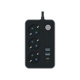 Die Grup Akım Korumalı Uzatma Kablosu - 3 Priz, 2 Usb, 1 Type-C - Çok Renkli