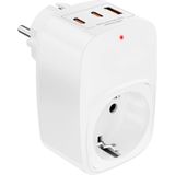 Die Grup Aksesuarcı Akım Korumalı Tekli Duvar Prizi, Akim Korumali Priz, 1x Priz, 1x Usb, 2x Type-C, 3680W Güç, 16A Akım ve Kısa Devre Koruması, Isıya Dayanıklı (Beyaz) - Ahşap - Bej - Siyah