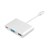 Die Grup Alfais 4961 USB 3.1 Type C To VGA USB 3.0 Dönüştürücü Adaptör Kablosu - 1-Siyah