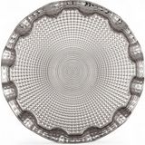 Die Grup Alisveristime Osmanlı Motifli Yuvarlak Metal Servis Tepsisi – 6 Kişilik Sunum Tepsisi, 35 Cm, 495 G, Gold ve Gümüş Renk Seçeneği (Gümüş Grisi) - 0 - 19 L