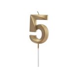 Die Grup Altın Rengi 5 Rakam Pasta Mumu - Renkli - 1