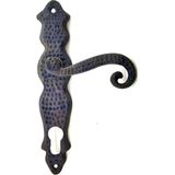 Die Grup Antika Tarz Dekoratif Pirinç Kıvrık Banyo Kapı Kolu - 210X43 Mm, Oksit