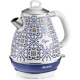 Die Grup Ariete Capri Elektrikli Su Isıtıcı 1,7 Litre Kettle 2869/0C - Paslanmaz Çelik Gövde, Handmade Decoration, 2000 Watt, Otomatik Kapanma, 360° Kablosuz Taban