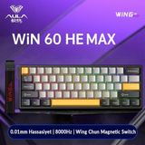 Die Grup Aula WIN60 He Max Manyetik Klavye Rapid Trigger Wing Chun Switch 8000Hz Rgb Tkl Hot Swap Oyuncu Klavyesi Sarı