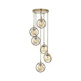 Die Grup AV-60291-6ET Eskitme Kaplama Modern Avize E14 Metal Cam 40CM - Renkli