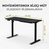 Die Grup Ayarlanabilir Ergonomik Bilgisayar Masası, Modern Tasarım ile - 10*10 CM - Renkli