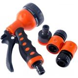 Die Grup Bahçe Sulama Tabancası Seti - 8 Farklı Püskürtme Modlu Tazyikli Su Tabancası - 3 Adet Hortum Bağlantı Aparatı Dahil - Bitki Sulama, Oto Yıkama ve Temizlik Için Ergonomik Hortum Ucu Başlığı